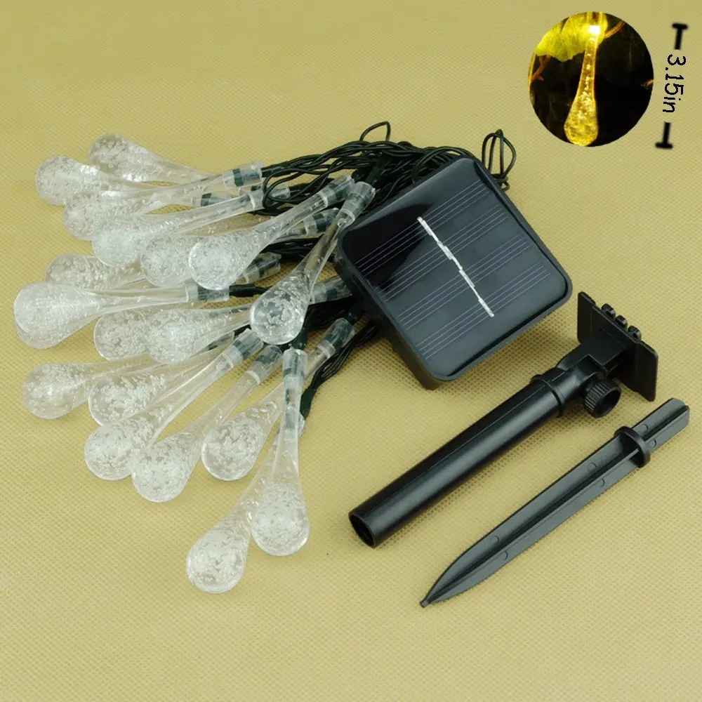 5 м на солнечных батареях капли воды струнные огни LED Сказочный свет 20LED для