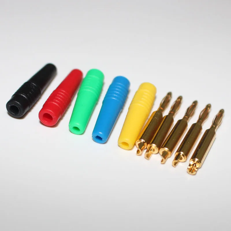 400 шт. пять цветов 2 мм линейный Банановый штекер с оболочкой паяльный Тип макс.