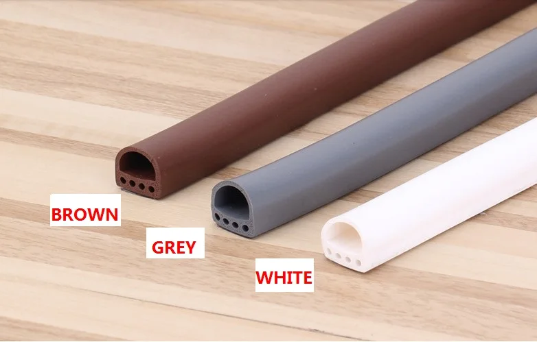 

6Meter/Roll D Type D14*H12MM Silicone Rubber Sealing Strip Door Window Sound Insulating Strip Self-Adhesive Sealing Tape