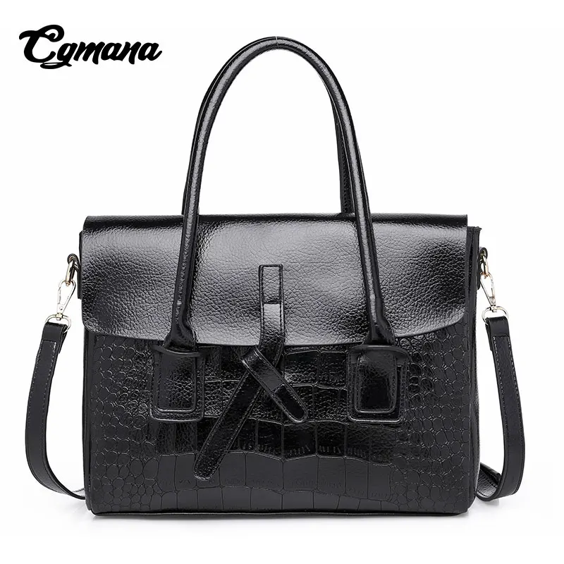 Высококачественные кожаные сумки женские 2018 модные из имитации крокодиловой