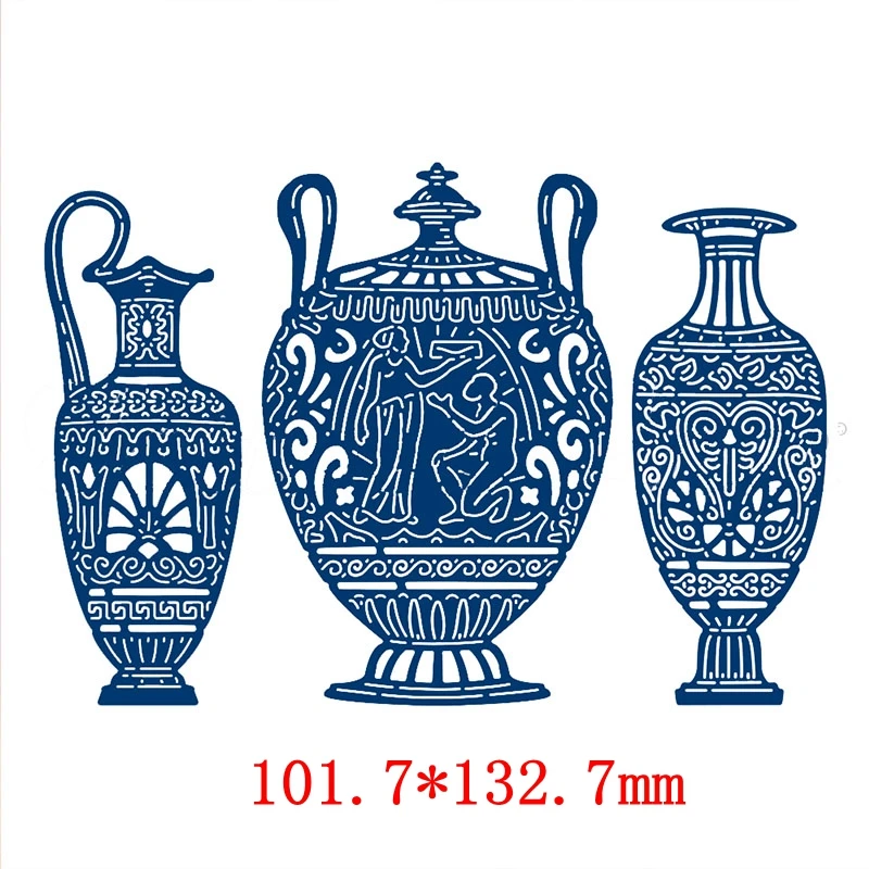 

3 Types Vase Jar Pot Metal Cutting Dies Stencils For DIY Scrapbooking Photo Album Decorative Embossing Paper Cards Craft Die Cut