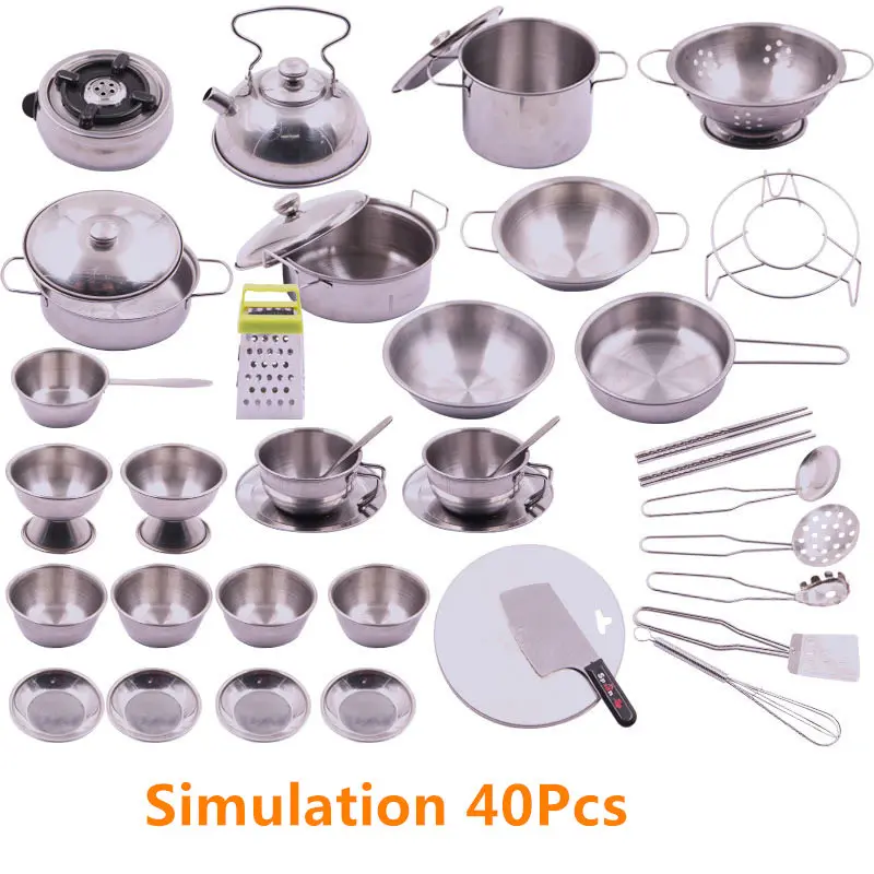40 шт. детский кухонный набор из нержавеющей стали|Детские кухни| |