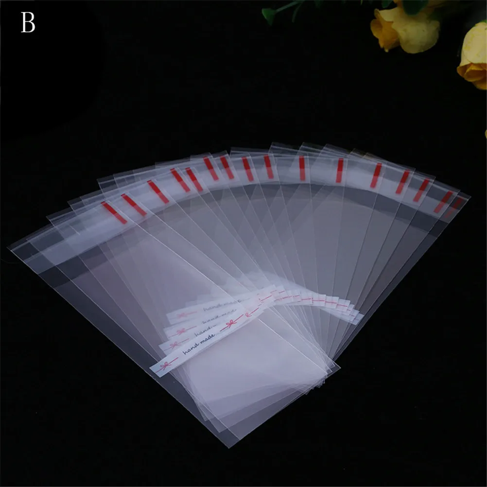 5x10cm 100Pcs/lot Mini Plastic Cookie Packaging Cupcake Wrapper Bags Opp Self Adhesive Gift Bag Candy Lipstick Package | Дом и сад