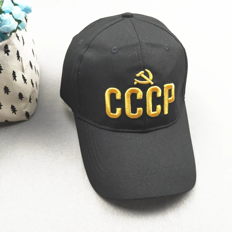 Бейсбол Кепки CCCP СССР русский Стиль унисекс черного и красного цвета из хлопка с