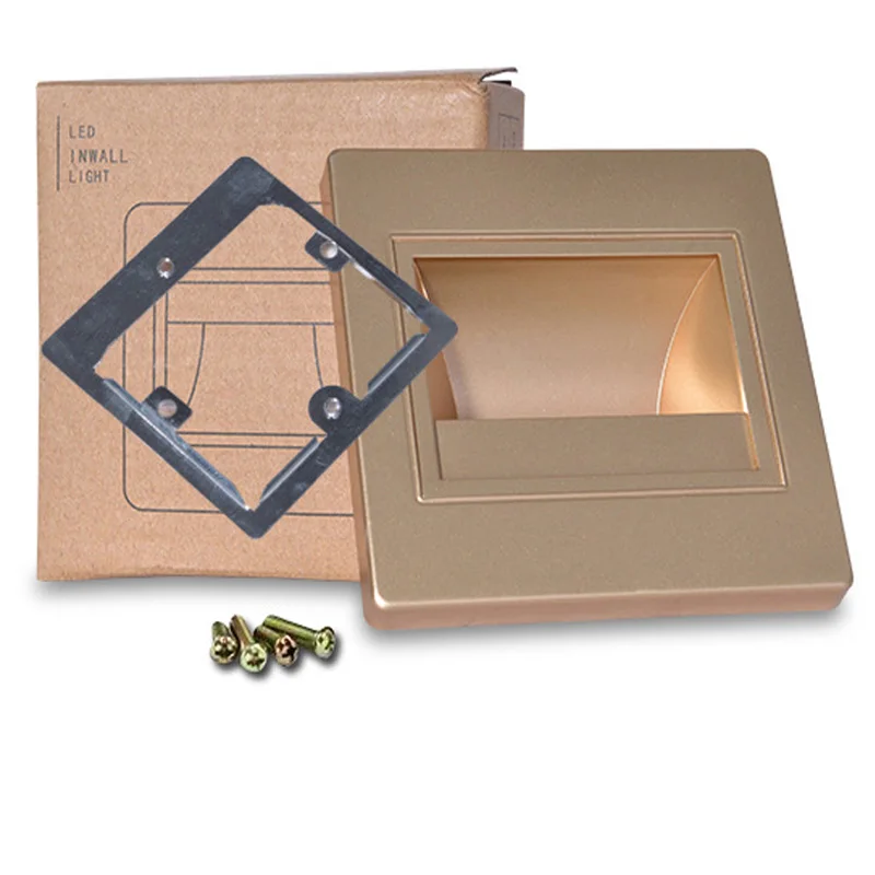 Светодиодный Угловой настенный светильник 1 Вт для ступенчатого AC85 265V