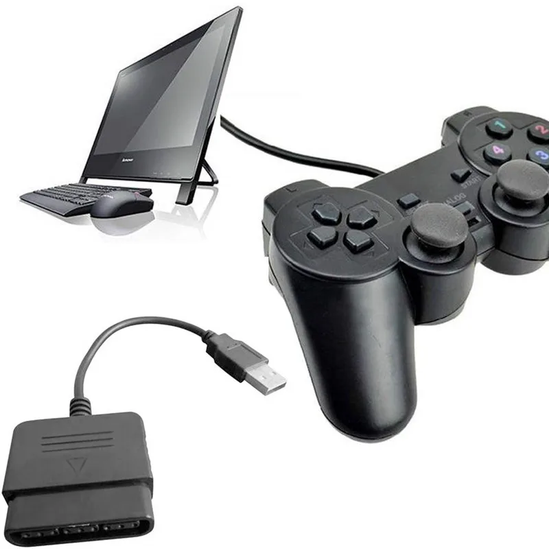 USB адаптер для контроллера 2 упаковки кабель переходник PlayStation к Sony 3 PS3 и ПК