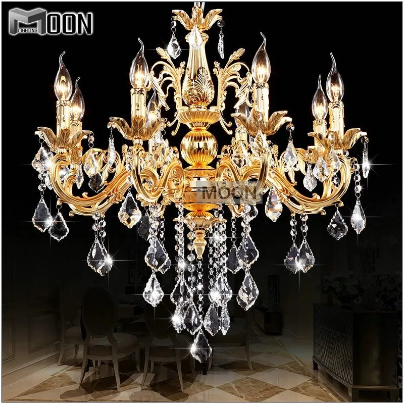 Классическая хрустальная люстра с 8 лампами подвесной светильник золотого или