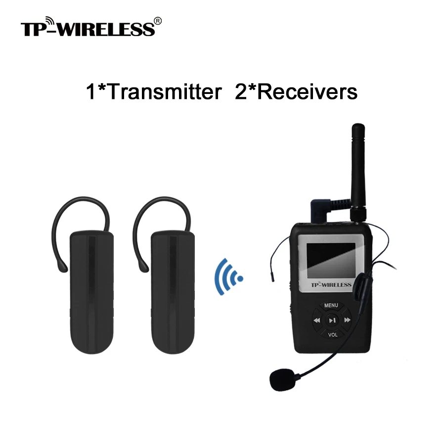 TP Wireless UHF Simultanous Translation System Mini Earhook Reciever Digital Tour Guide 1 передатчик 2 приемника|guide