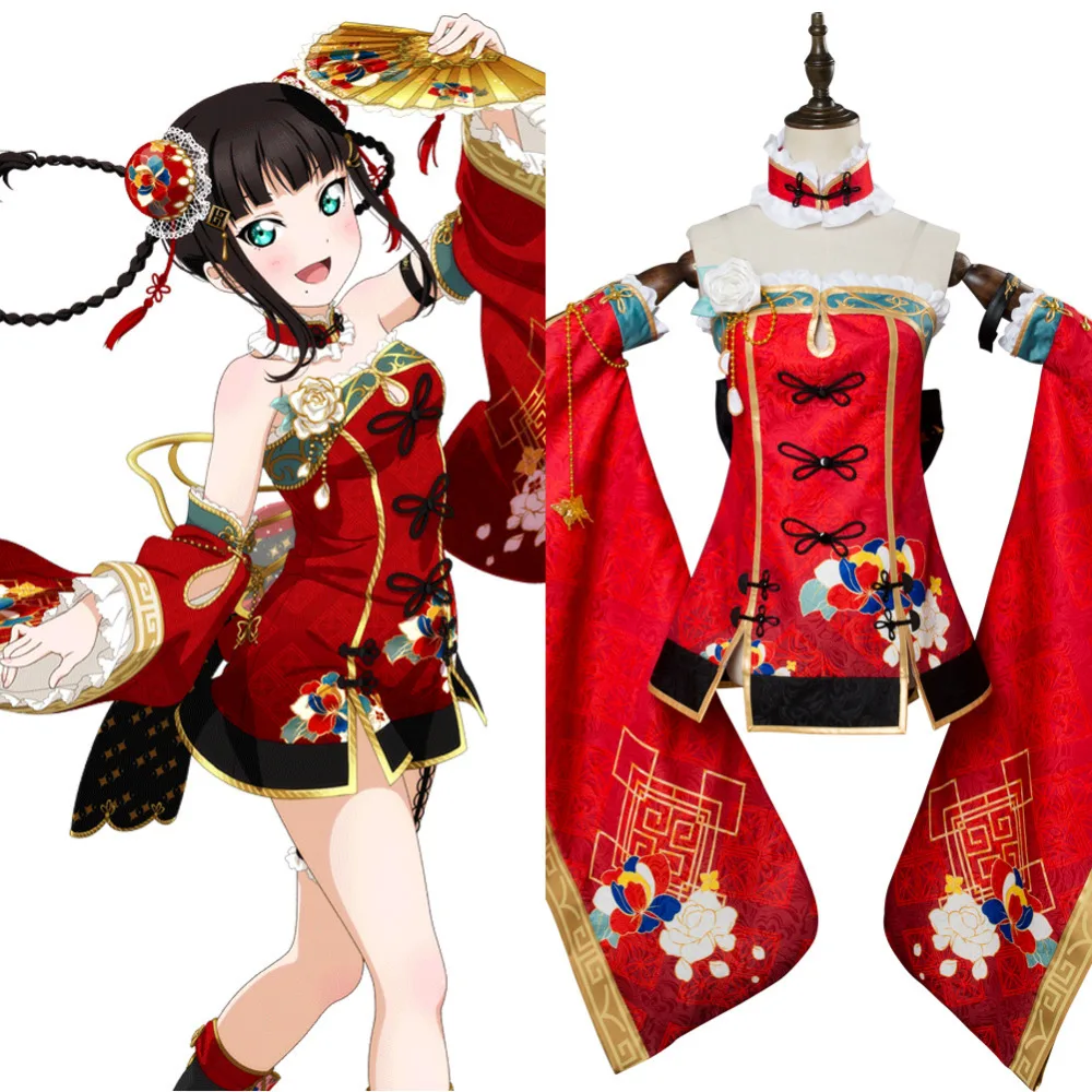 

LoveLive Aqours Kurosawa Dia Cosplay Costume cheongsam Awakening China Dress Women Girls Halloween Carnival Costumes Custom Made