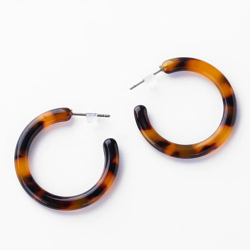 Женские круглые серьги-гвоздики Tortoiseshell Brincos Элегантные дизайнерские ювелирные