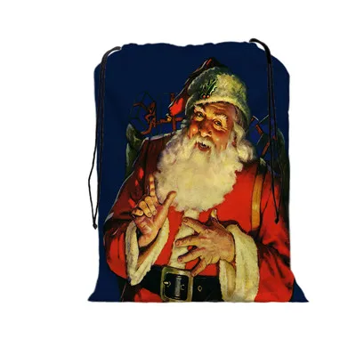 Crowale Рождество 3D-печать Рождество Kriss Kringle пакет Карманный Рождественский подарок карманный drawstre сумка Санта Клаус 32x40 см