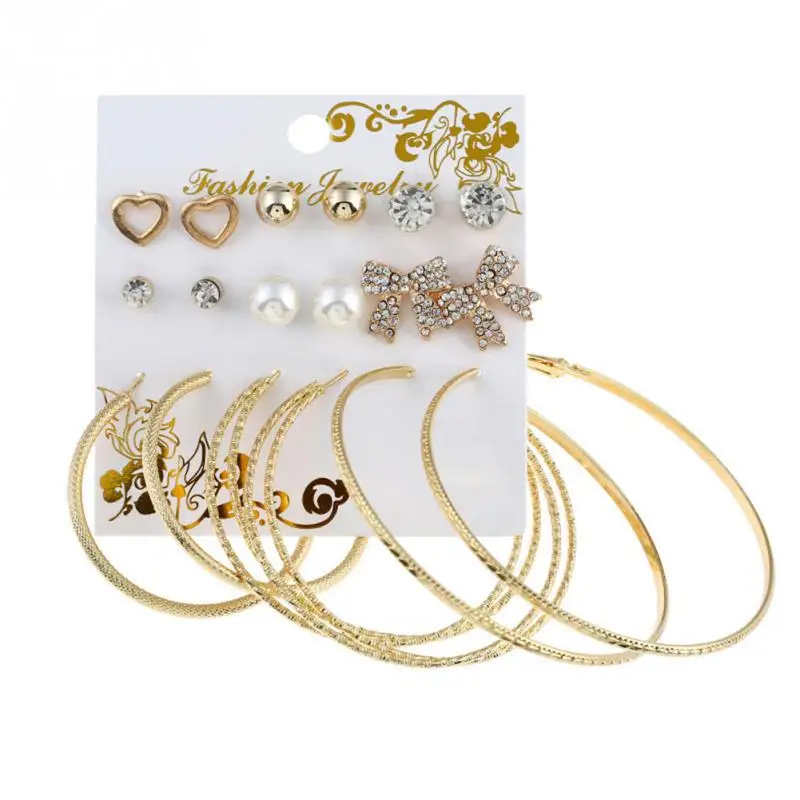 Оптовая продажа Для женщин мода Сплав Имитация жемчуга хрустальное сердце Стад