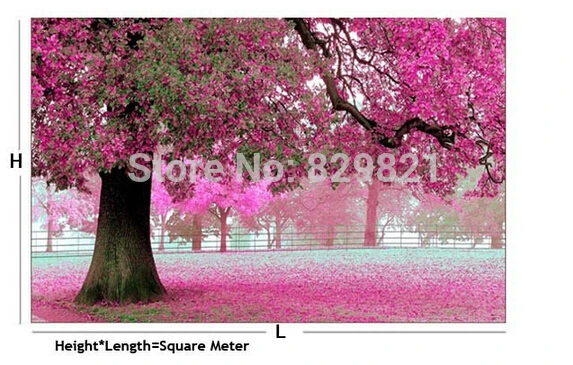 Самоклеящиеся фотообои ПВХ обои 3D для гостиной с цветами вишни фиолетовая|mural papel