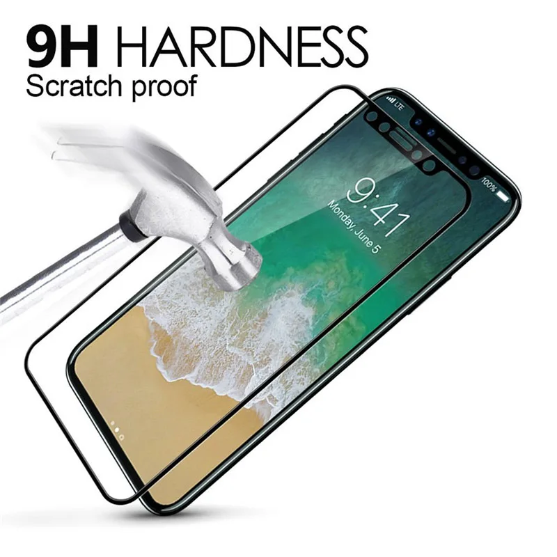 3D Премиум Закаленное Стекло Для iPhone x 5,8 дюймовый чехол Полный Ковер Протектор Экрана xr xs max стеклянная пленка на iphon.