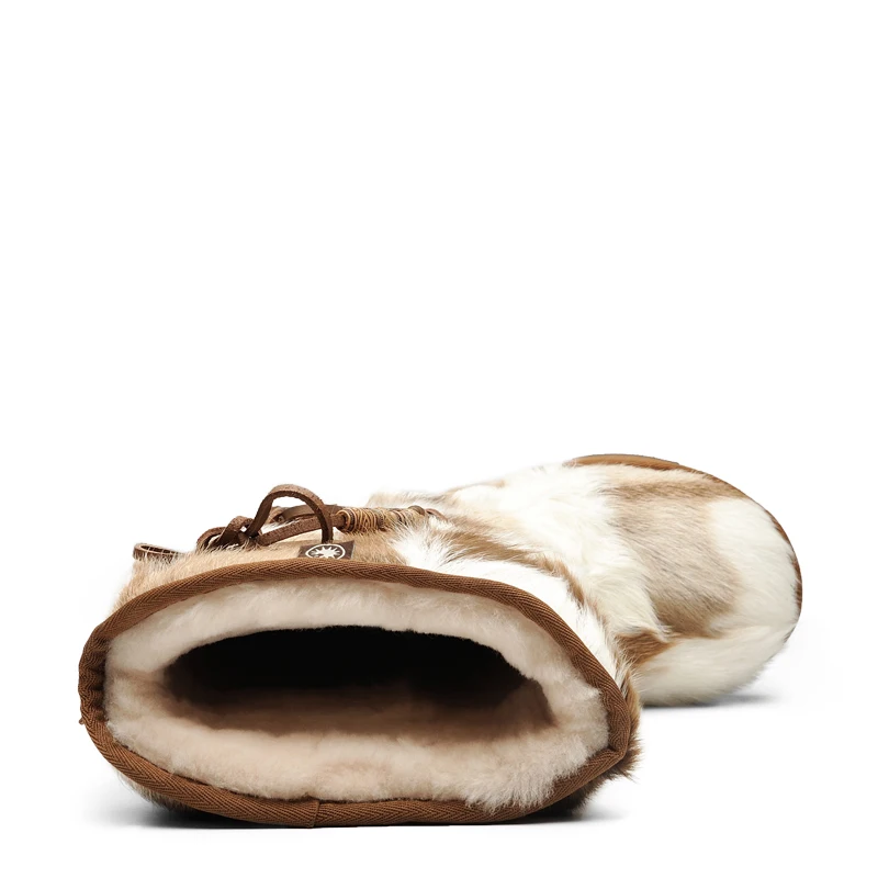 2018 AUMU/австралийские удобные замшевые зимние сапоги до середины икры на плоской