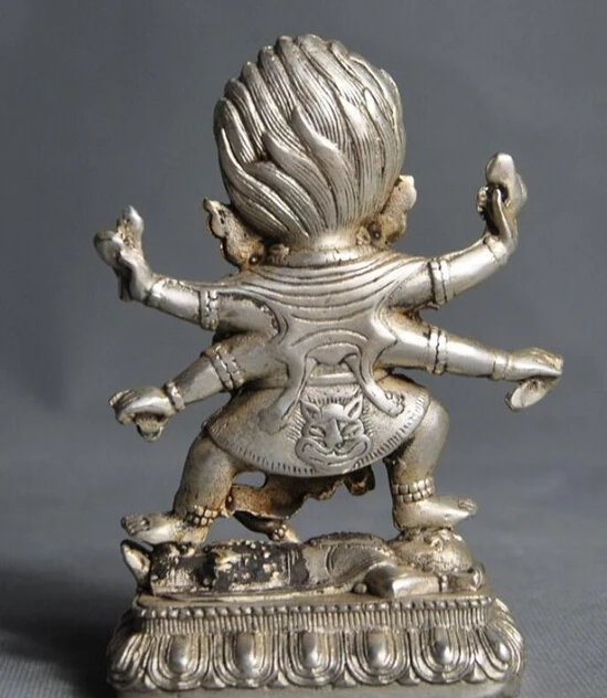 ZSR 922+++5&quotold tibet buddhism silver gilt Mahakala Vajrakilaya Deity Buddha Phurpa statue | Дом и сад