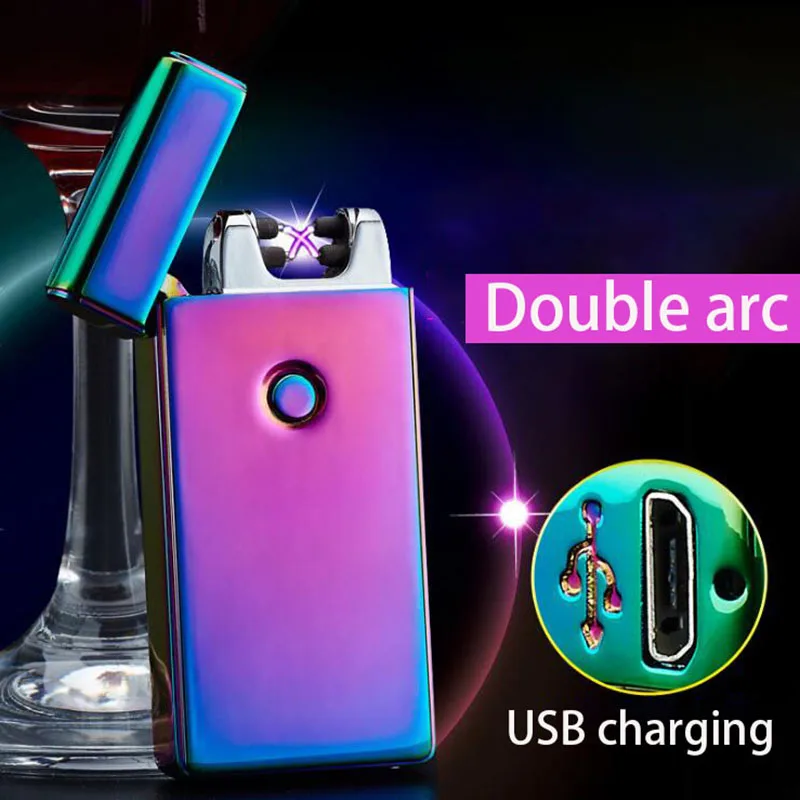 Двойная импульсная кросс дуговая USB перезаряжаемая Зажигалка для сигар