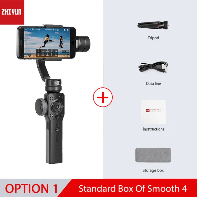 ZHIYUN Smooth 4 Официальный Gimbal стабилизатор для iPhone X Xs Max samsung S8 Экшн камера 3 оси ручной смартфон - Цвет: Option 1