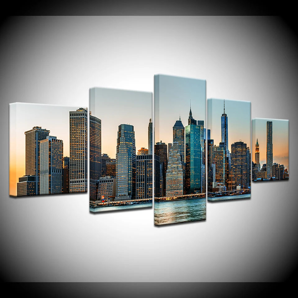 Нью Йорк NYC Skyline небоскреб 5 шт. обои современный модульный художественный плакат