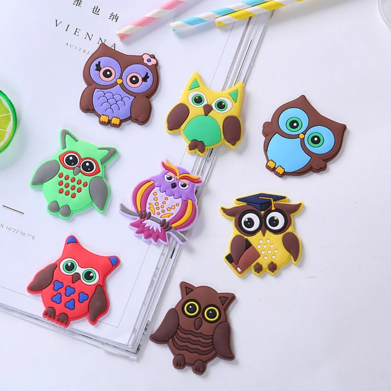 1 шт. милые магниты совы силиконовые на холодильник с мультяшным животным