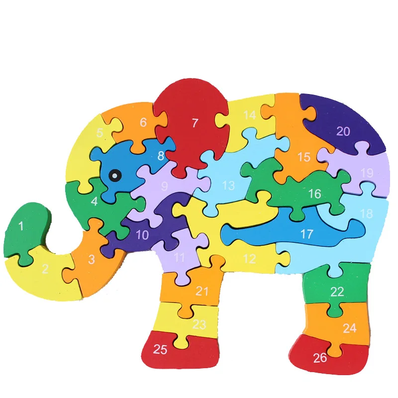 Деревянные пазлы с цифрами и 26 алфавитов детская игрушка ABC / 123|wooden jigsaw puzzle|puzzle