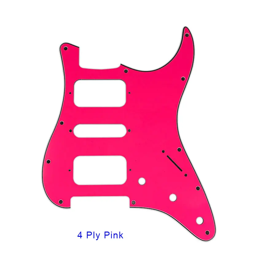 4 ply pink Pleroo Аксессуары для гитары 11 Отверстие под винт накладку для Fender Stratocaster США/Мексиканская Стандартный ST HSH Guitarra царапинам плиты - Цвет: 4 ply pink