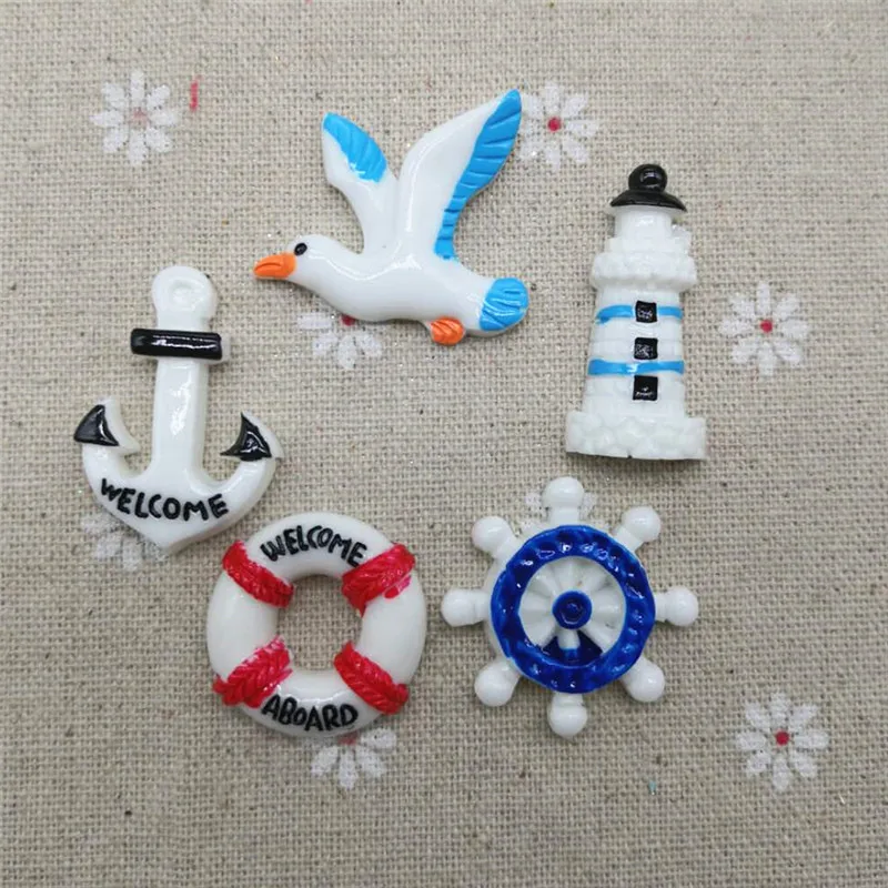 

Anchor/Rudder/Lighthouse/Life ring/Seagull Resin Flatback Cabochon Art Supply Decoration Charm Craft