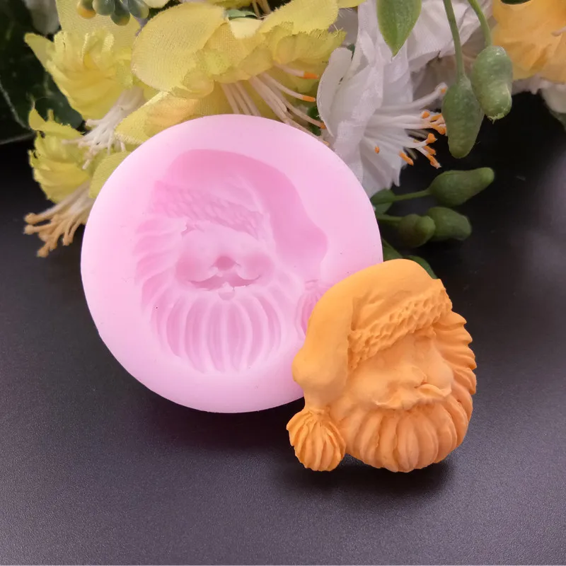 3D Рождество Санта глава Силиконовые формы торта шоколад Sugarcraft выпечки отделка