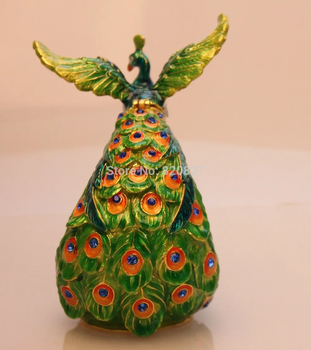 Большой мужской Павлин статуэтка в коробке Чешские кристаллы Птица Ювелирные