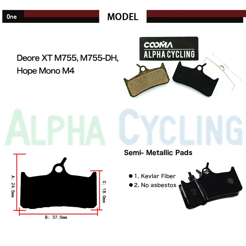 Дисковые Тормозные колодки для велосипеда MTB HOPE MONO M4 и SHIMANO's M755 DH черная резина 4