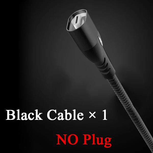 Rovtop, магнитный Micro USB кабель для iPhone, samsung, Тип C, зарядка, Магнитный зарядный адаптер, usb type C, кабели для мобильных телефонов - Цвет: Only Black Cable