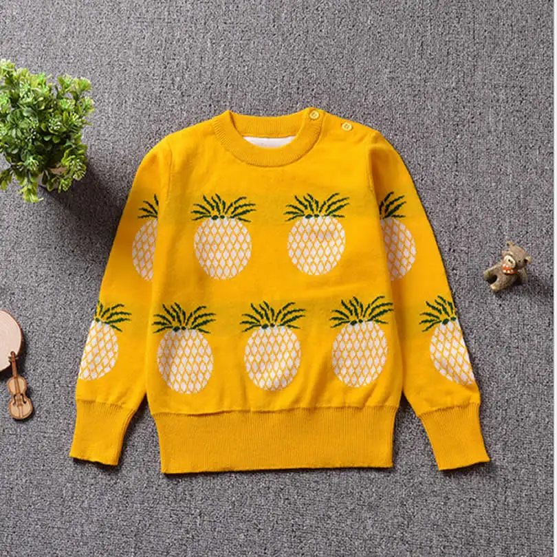 Новинка осенне зимний вязаный свитер детская одежда с рисунком ананаса пуловер