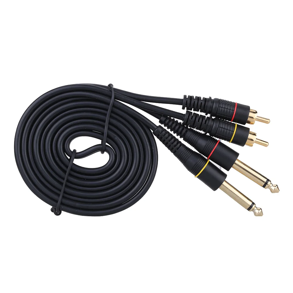 5ft двойной RCA штекер к двойному 6 35 мм 1/4 &quotTS стерео аудио кабель шнур провод для