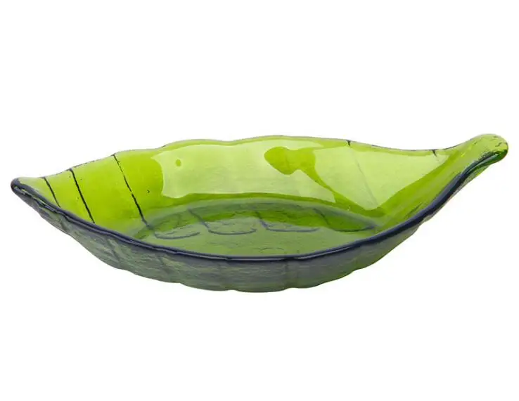 Стеклянные тарелки для закусок 1 шт. кухонные с листьями специями соусом домашнее