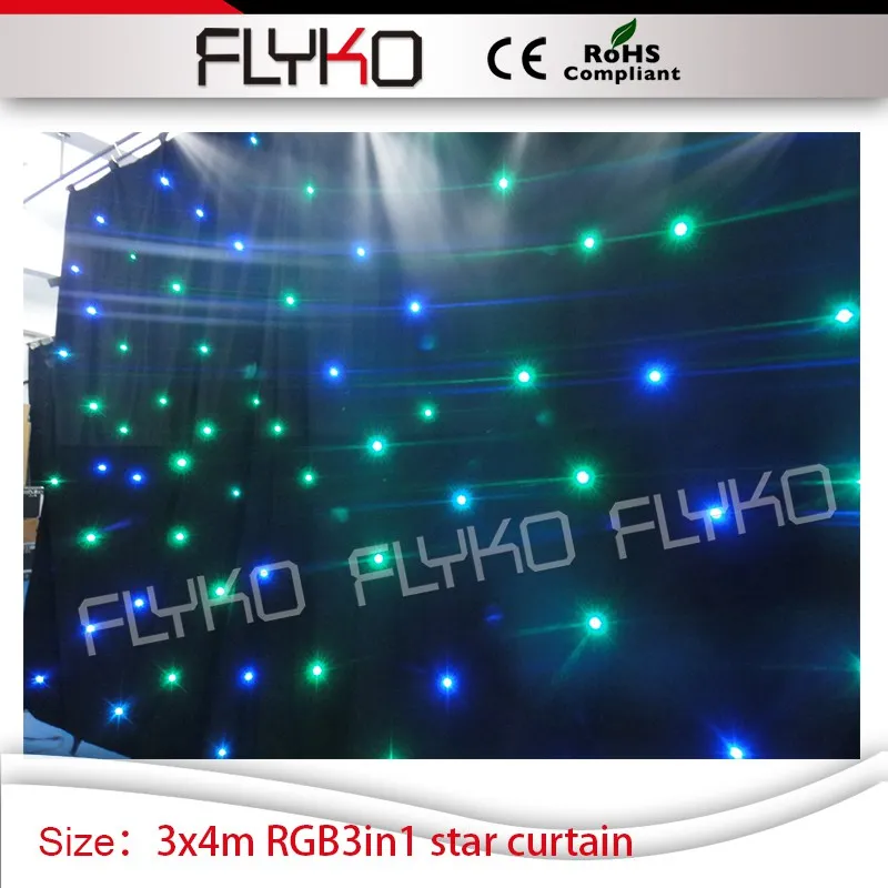 Led RGB 3в1 сценическая звезда занавеска dj Декор 3х4 М звездный концертный занавес