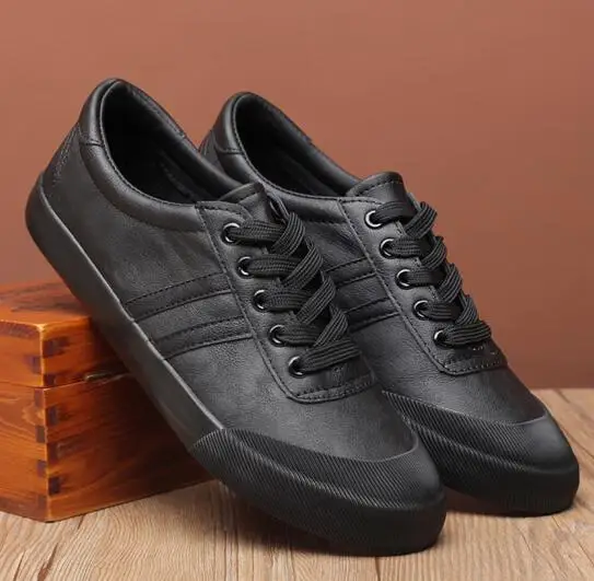 2022 Autumn New Fashion Men Shoes Lace-Up Leather Casual Trend Cool Loafers Flat Skate Shoe | Обувь