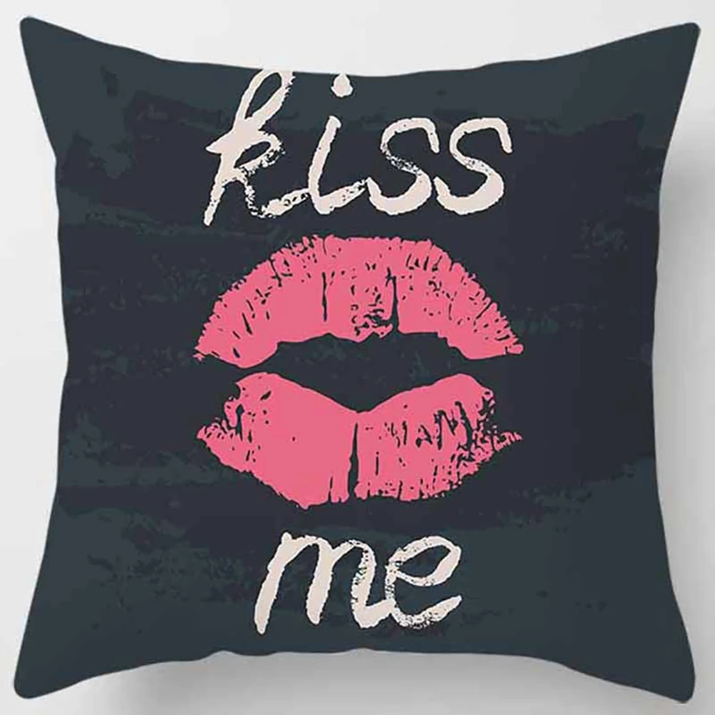 

45x45cm Sexy Lip Letter Print Modern Pillow Case Cushion Cover Sofa Home Decor