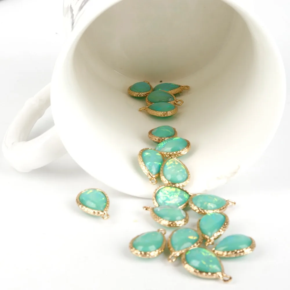 Copper edging Double sided cloud pendant Drop shape Width 12mm x Height 16mm Aperture approx. 2mm Plating gold | Украшения и