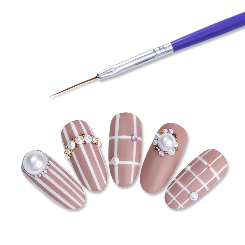 Лайнер для рисования УФ-Гелевая Кисть Супер длинная линия ручка синяя деревянная