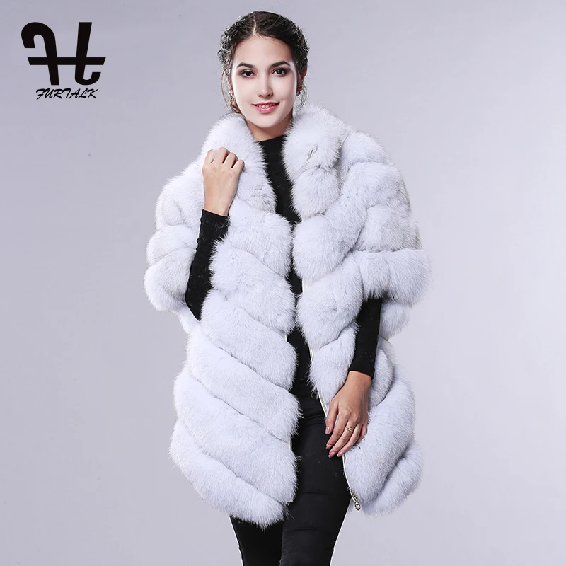 Furtalk Warmful Весь Набор Лиса Кожи Зимний России Шубу Меховой Жилет Натуральный Мех