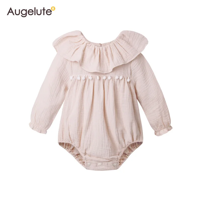 2018 Осень младенческой Одежда для малышей девочек Rompers оборками прелестные модные