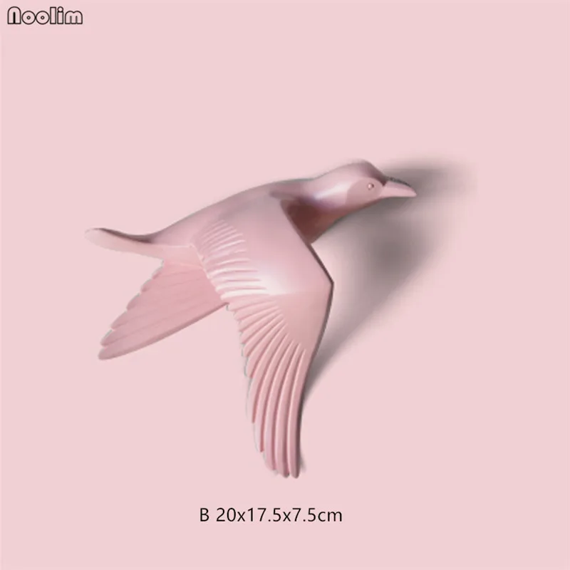 Pink B Европейский Креативный резиновый настенный подвесной Чайка птица стереоскопический Настенный декор гостиная крыльцо диван тв фоновое украшение - Цвет: Pink B