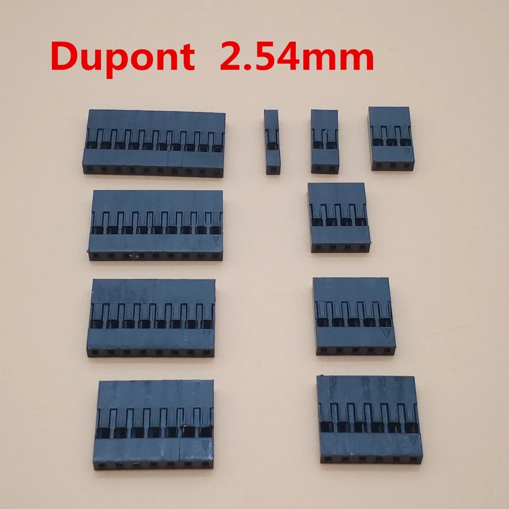 Однорядный пластиковый штекер Dupont 2 54 мм 1P/2P/3P/4P/5P/6P/7P/8P/9P/10P соединители корпуса 100