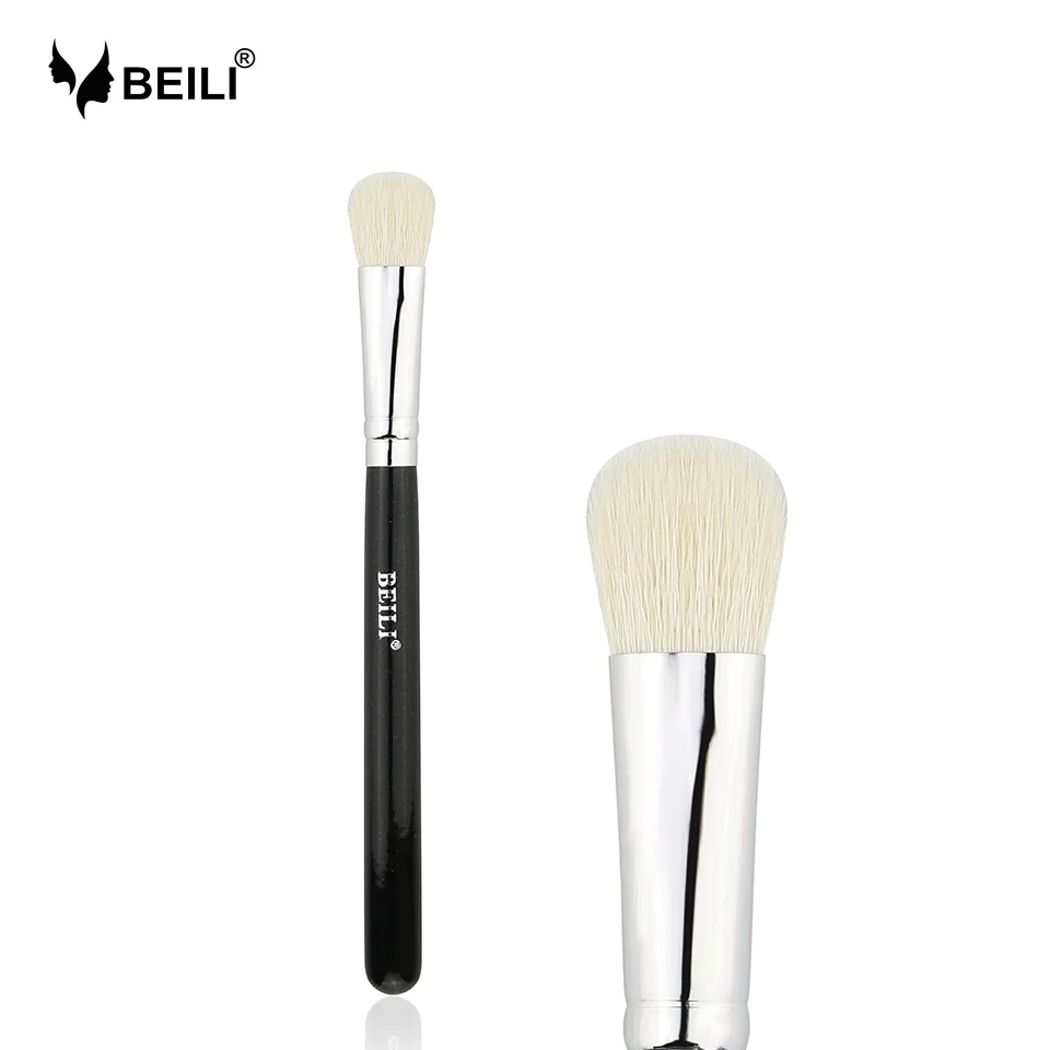 BEILI Black BE41 Smokey Shadow Большая кисть для растушевки макияжа натуральный белый козий