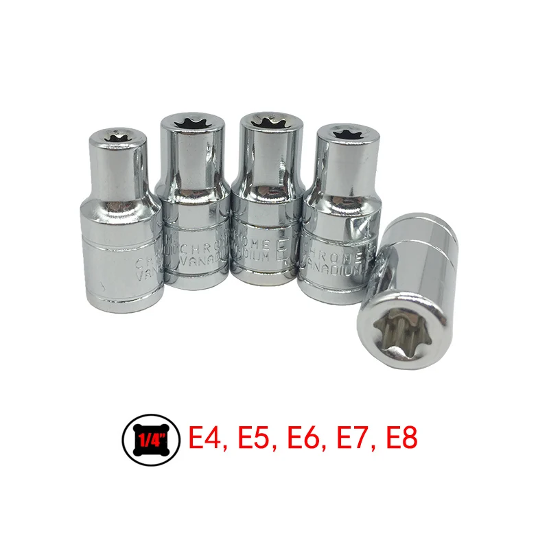 5 шт. головки E Socket 1/4 дюйма (6 3 мм) звездообразные биты из хромованадиевой стали