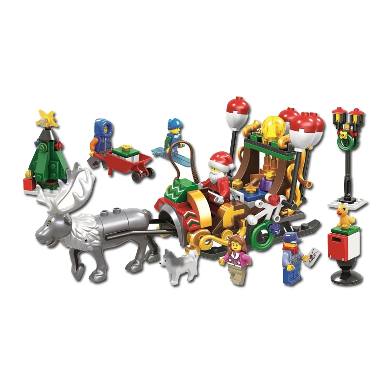 Bela 11092 фигурка с адвентом календарем фестиваль Снежный грузовик лося строительный блок 221 шт Кирпичи Игрушки совместимы с Бела Рождество