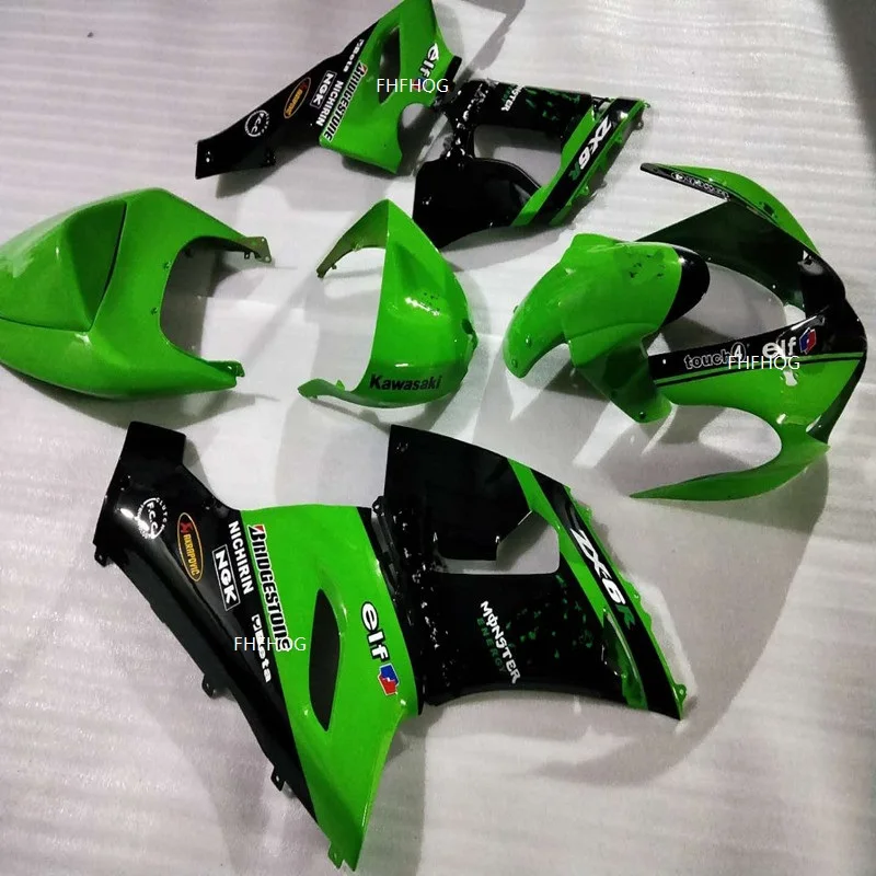 Комплект обтекателей для мотоцикла ZX6R 636 05 06 KAWASAKI Ninja ZX 6R 2005 2006 ABS зеленый глянцевый