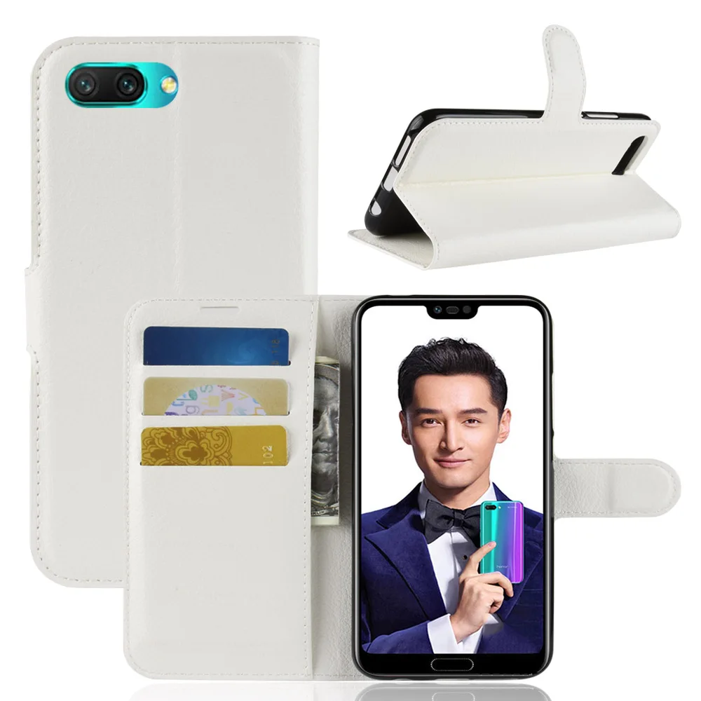 Konsmart чехол для телефона huawei Honor 10 кожа задняя крышка кувырок бампер на хонор 6 ГБ 64