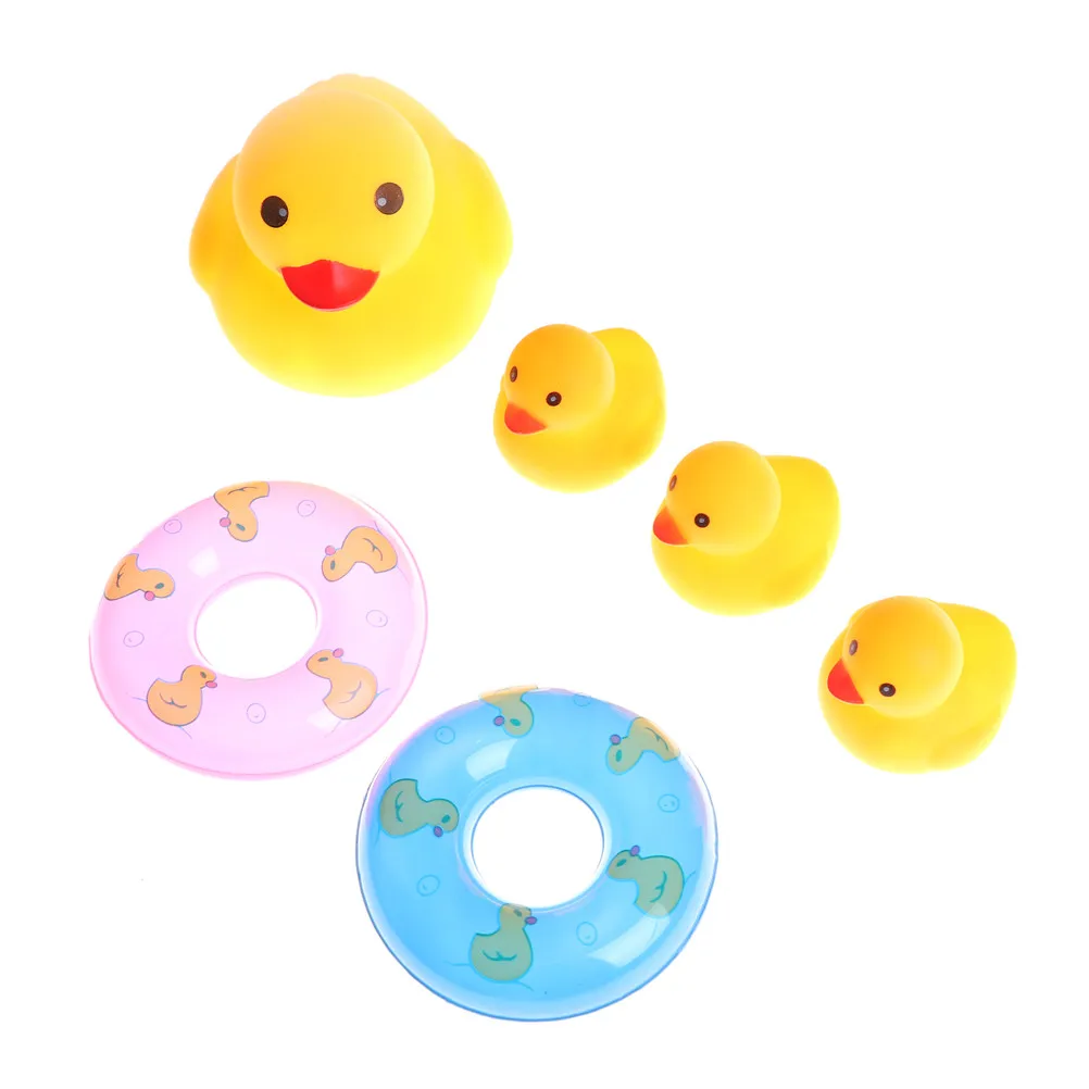 6 шт./компл. ванна утка игрушка плавающие кольца девочка мальчик для купания