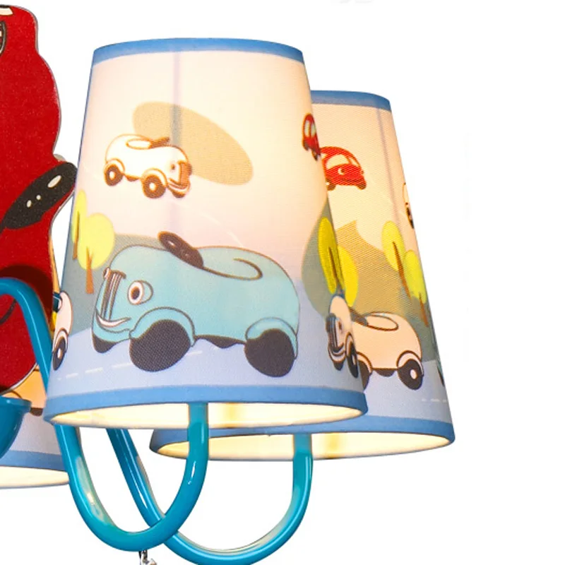 Мультяшная Автомобильная Люстра для мальчиков лампа спальни детская Подвесная в